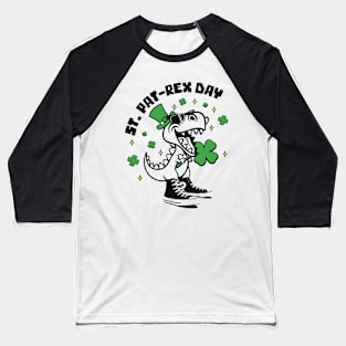 St Patrex Day Lucky Saurus Shamrock Baseball T-Shirt